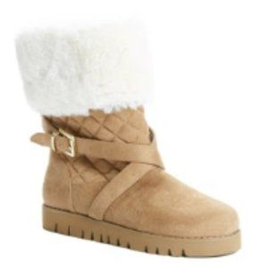 Faux-Fur Trim Ankle Boots